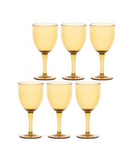 ROSE&TULIPANI FIABA Set of 6 acrylic wine glasses 400 ml, amber