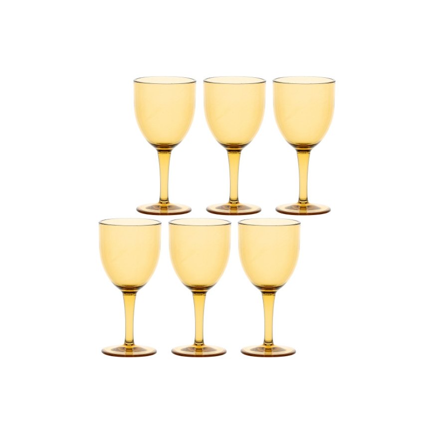 ROSE&TULIPANI FIABA 6 akrüülist veiniklaasi komplekt, 400 ml, merevaik