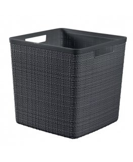 Basket Jute square 17L 28x28x27cm dark grey