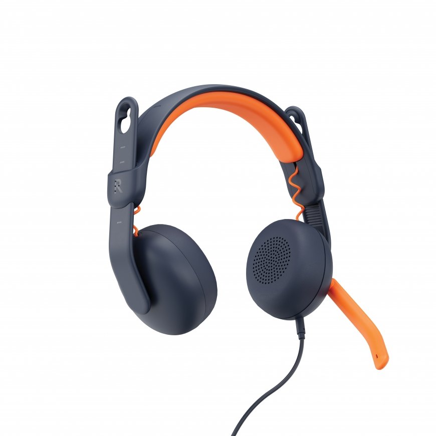 Logitech Zone Learn Гарнитура Проводная Оголовье Обучение Синий, Оранжевый