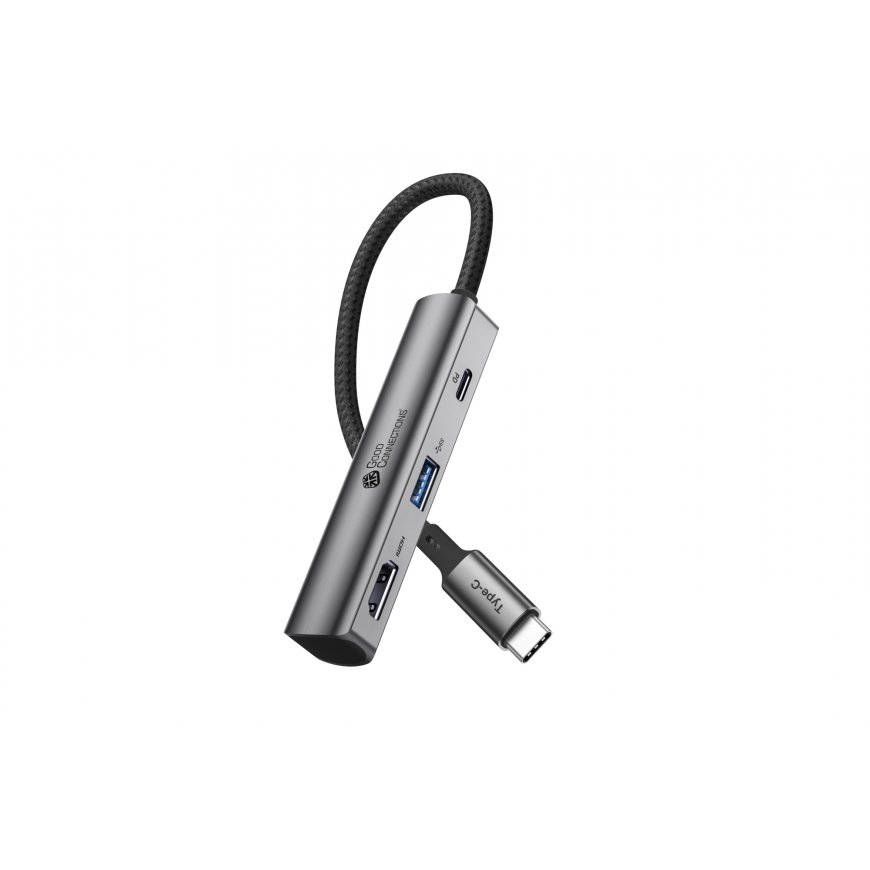 Alcasa HUB-C002A interfeisa centrmezgls USB Veids-C 5000 Mbit/s Antracīts – 3