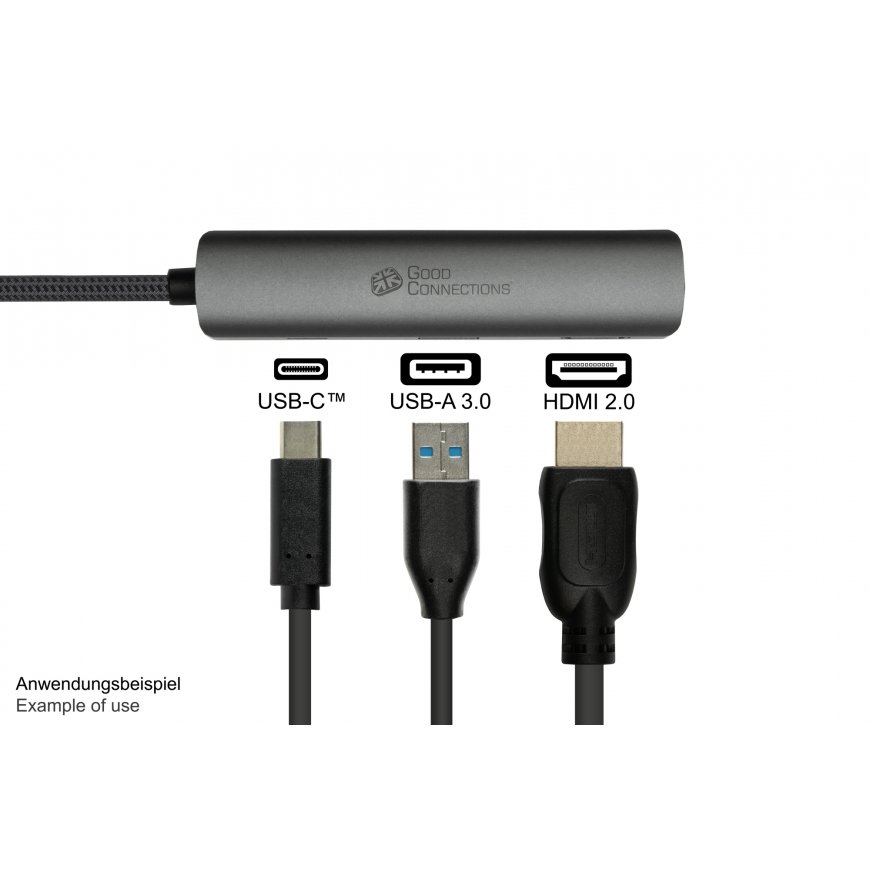 Alcasa HUB-C002A sąsajos šakotuvas C tipo USB 5000 Mbit/ai Antracitas – 4