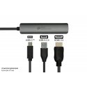 Alcasa HUB-C002A хаб-разветвитель USB Type-C 5000 Мбит/с Антрацит Alcasa HUB-C002A хаб-разветвитель USB Type-C 5000 Мбит/с Антрацит