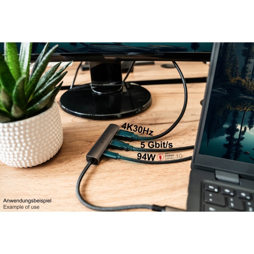Alcasa HUB-C002A sąsajos šakotuvas C tipo USB 5000 Mbit/ai Antracitas – 5