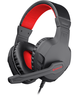 DEFENDER HEADPHONES WITH MICROPHONE CUJO BLACK-RED