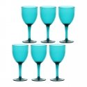 ROSE&TULIPANI FIABA Set of 6 Acrylic Wine Glasses 400 ml, Turquoise ROSE&TULIPANI FIABA Set of 6 Acrylic Wine Glasses 400 ml, Turquoise