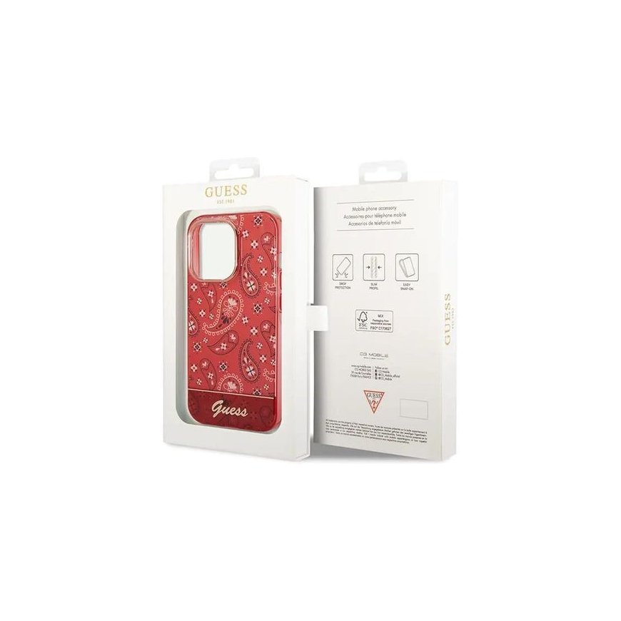 Guess GUHCP14LHGBNHR iPhone 14 Pro 6,1" czerwony|red hardcase B