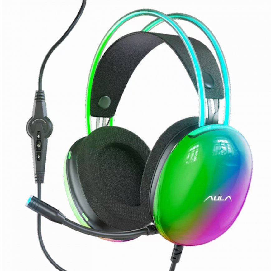 Aula S505 RGB Valgusega Mänguripeafoon 50mm draiveritega 2.1m US – 2