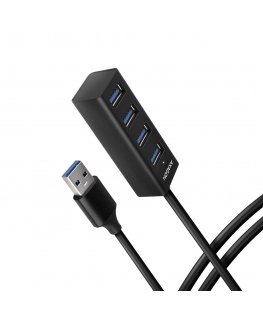 Axagon HUE-M1AL interfeisa centrmezgls USB 3.2 Gen 1 (3.1 Gen 1) Type-A 5000 Mbit/s Melns