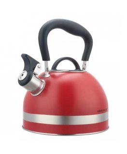 Kettle with whistle, 1.8L, stainless steel, red, KINGHoff.