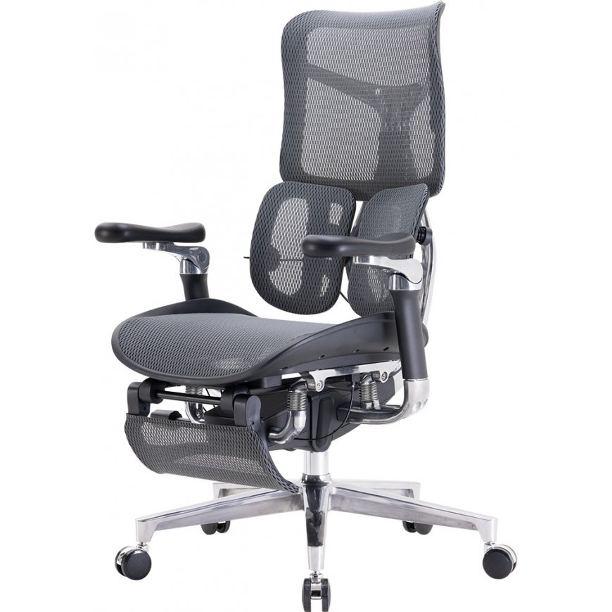 Sihoo Doro S300 -ergonominen toimistuoli jalkatuella, musta