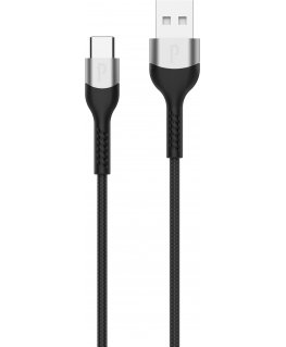Profinity USB-C - USB-A -latauskaapeli, 2 m, musta