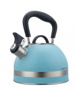Kettle with whistle, 1.8L, stainless steel, blue, KINGHoff.