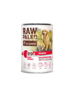 RAW PALEO Duoprotein Beef & Rabbit Puppy - wet dog food - 400g