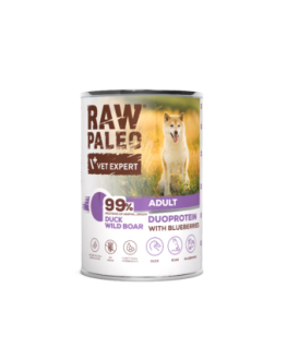RAW PALEO Duoprotein Duck & Boar Adult - mitrā suņu barība - 400g