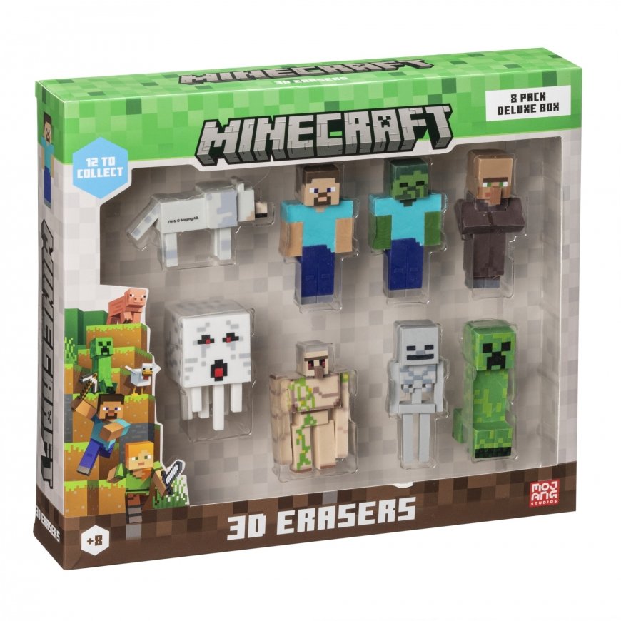 MINECRAFT 3D KUTSUTUSED – 8 PAKKI DELUXE BOX VER.A
