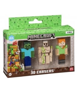 MINECRAFT 3D ERASERS - 3 PACK VER.C