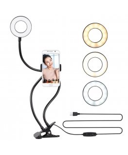 Elight TF Desk Clip Live Stream Selfie 11cm Ring LED Light Flash