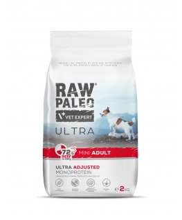 RAW PALEO Ultra Pork Mini Adult - sausā suņu barība - 2kg