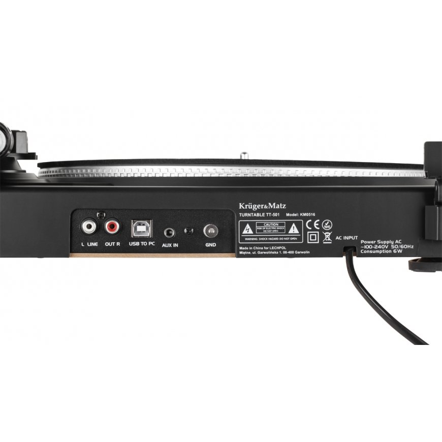 Krüger&Matz TT-501 Belt-drive audio turntable Black – 3