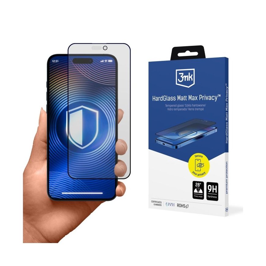 3mk HardGlass Matt Max Privacy do Apple iPhone 16 Pro – 2