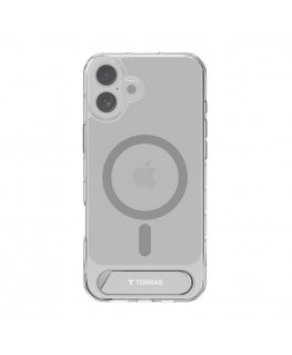 Torras Pstand Series Case for iPhone 16 (Transparent)