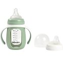 BEABA MOKOMASIS STIKLINIS BUTELIUKAS-GERTUVĖ 2IN1, 210 ML, SAGE Žalias, SILIKONINIAME DĖKLE BEABA MOKOMASIS STIKLINIS BUTELIUKAS-GERTUVĖ 2IN1, 210 ML, SAGE Žalias, SILIKONINIAME DĖKLE
