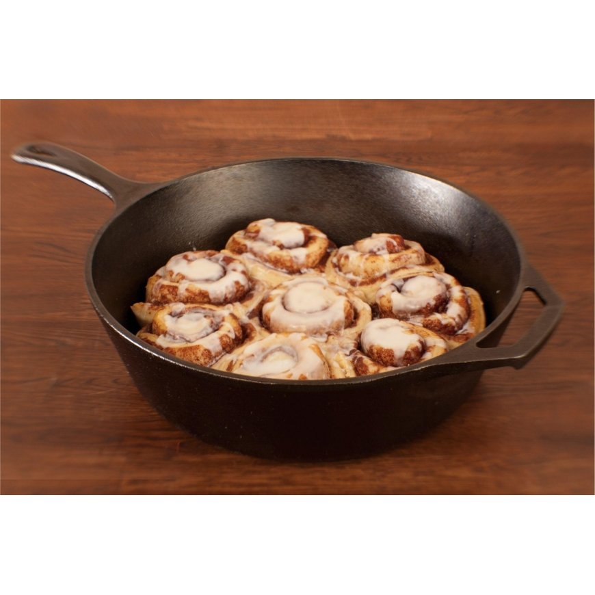 Lodge cast iron pan is 30.4 cm deep