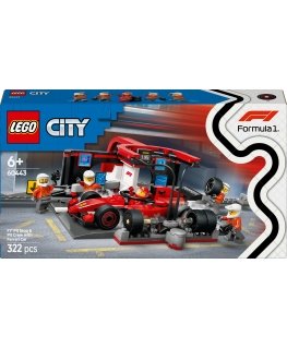 LEGO City 60443 – F1 Pit Stop with Pit Crew and Ferrari Car