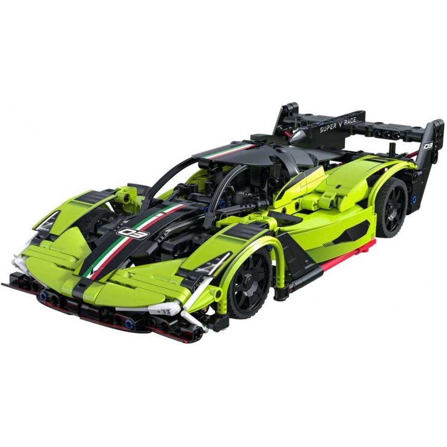 Klocki konstrukcyjne CaDA Zdalnie sterowany samochód wyścigowy su diskų įtaisu RC sportowe žalia Važiuoklė Phantom Wing Wyścigów – 3