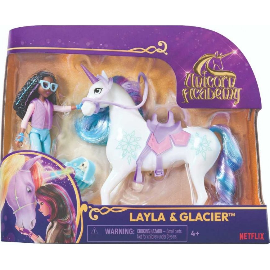 Unicorn Academy Akademia Jednorożców Set Figurki Layla & Glacier dziewczyna i jednorożec + accessories – 3