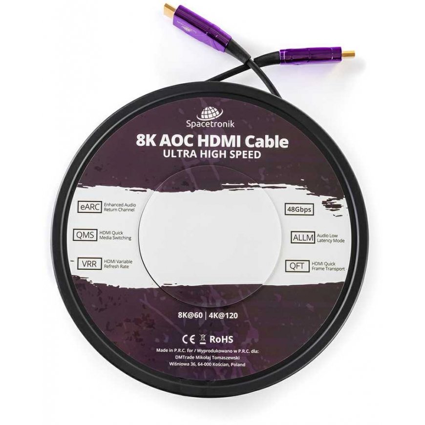 Spacetronik UHS AOC HDMI 2.1 optinis kabelis SH-OX500 50 m – 5