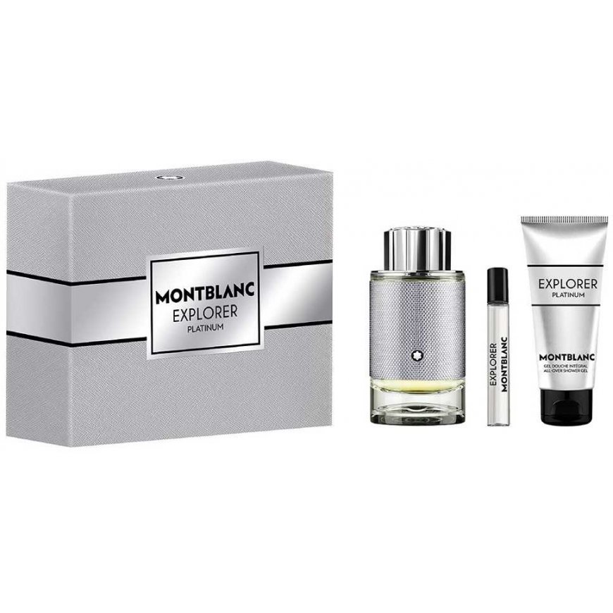 Mont Blanc Montblanc Explorer Platinum 100ml EDP 100 ml + Shower Gel 100 ml + EDP 7.5 ml Perfume Men EDP Set