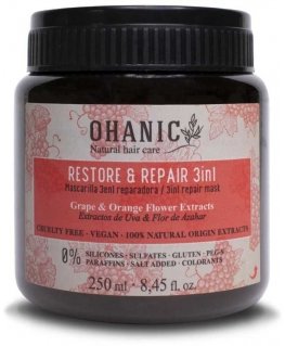 Atkuriamoji kaukė plaukams Ohanic Repair Mask 3 in 1, 250 ml OHAN18