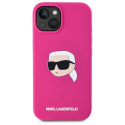 Karl Lagerfeld KLHMP15SSKHPPLF Apple iPhone 15 6.1" dėklas telefonui fuksijos spalvos silikoninis Karl Head Print MagSafe