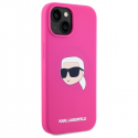 Karl Lagerfeld KLHMP15SSKHPPLF Apple iPhone 15 6.1" case fuchsia silicone Karl Head Print MagSafe