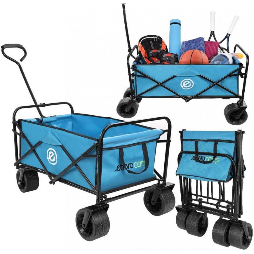 Enero Camp Stroller TURYSTYCZNO PLAŻOWY DELUXE foldable 66x48x90CM Z UCHWYTEM Blue
