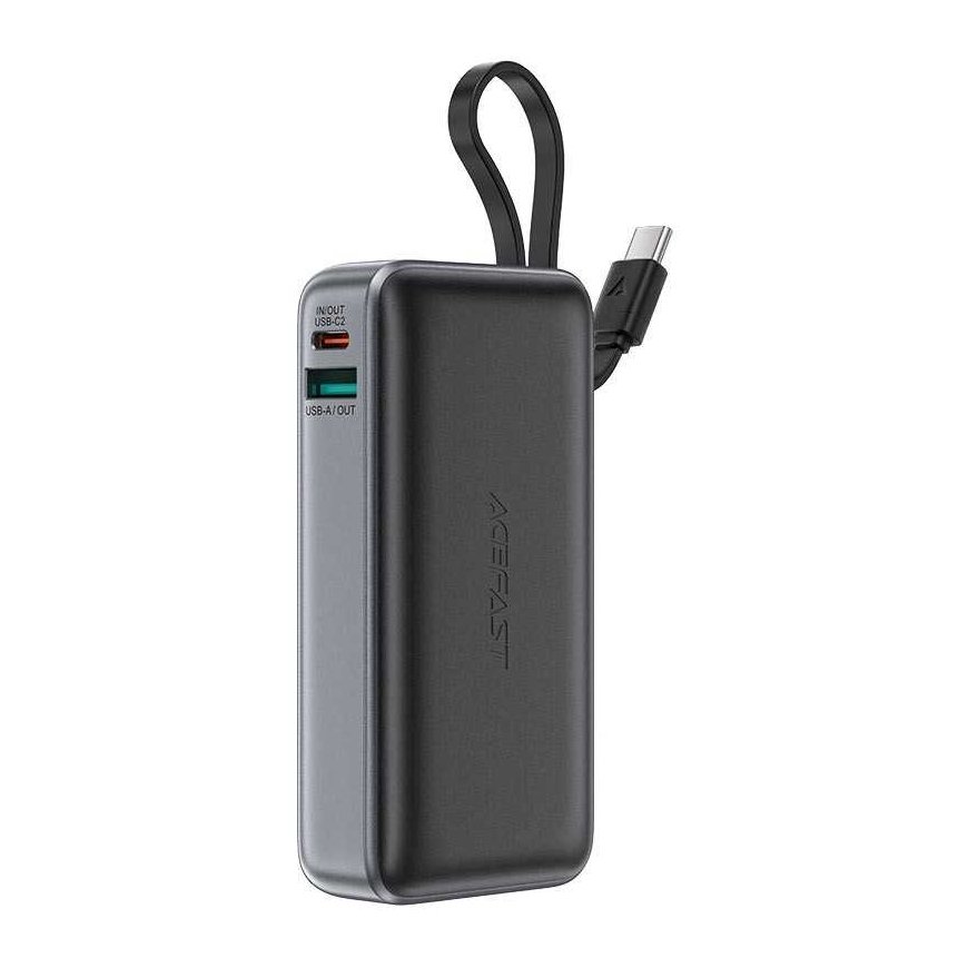 External battery Power Bank Acefast M7-10000 PD30W With Cable 10000mAh black