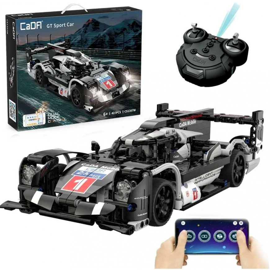 Klocki konstrukcyjne CaDA Zdalnie sterowane duże auto sportowe 31 cm Samochód GT Sport Car 427 dalys RC Światło LED Dual Mode – 2