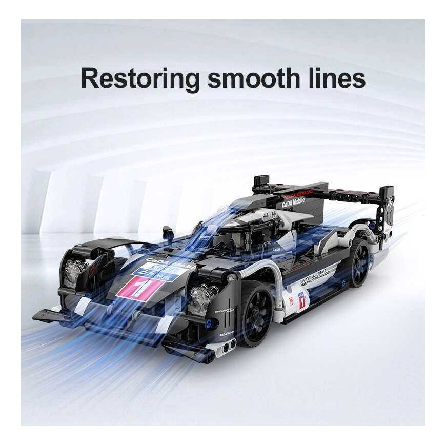 Klocki konstrukcyjne CaDA Zdalnie sterowane dodze auto sportowe 31 cm Samochód GT Sport Car 427 parts RC Światło LED Dual Mode – 5