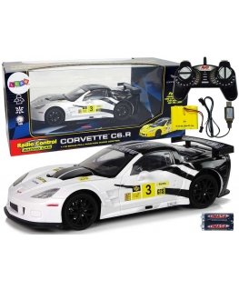 Lean Toys Remote-controlled sports car Corvette C6.R, 2.4 G, 1:18, white