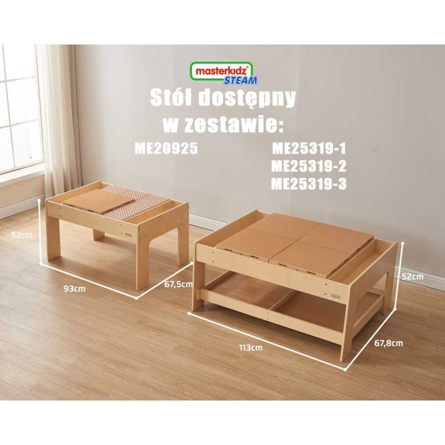 MASTERKIDZ medinis mokomasis stalas + PRIEDAI stiebo sienelė + 135 kaladėlės – 5