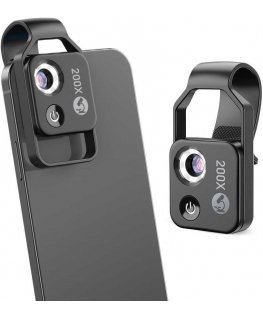 Mikroskopas Apexel Skaitmeninis mikroskopo objektyvas telefonui 200x LED