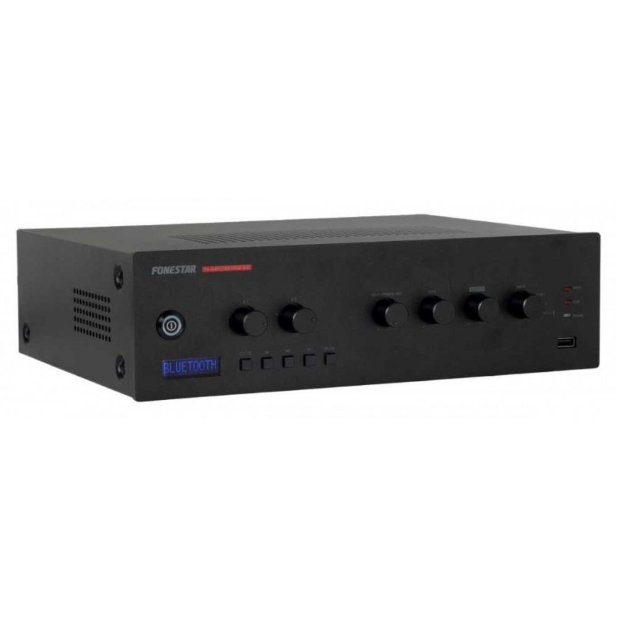 Stiprintuvas Fonestar PROX-60Z - Strefowy wzmacniacz P.A. 60 W RMS, 100 V/4 Ω, odtwarzacz BT/USB/FM, – 3
