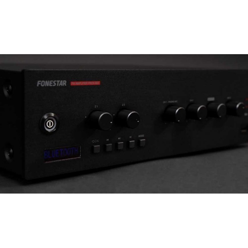 Amplifier Fonestar PROX-60Z - Strefowy wzmacinacz PA 60 W RMS, 100 V/4 Ω, player BT/USB/FM, – 4