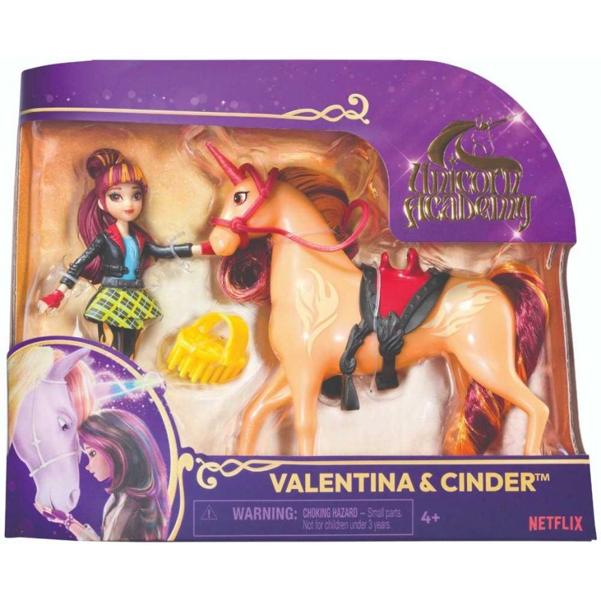 Unicorn Academy Akademia Jednorożców Set Figurki Valentina & Cinder dziewczyna i jednorożec + accessories – 3
