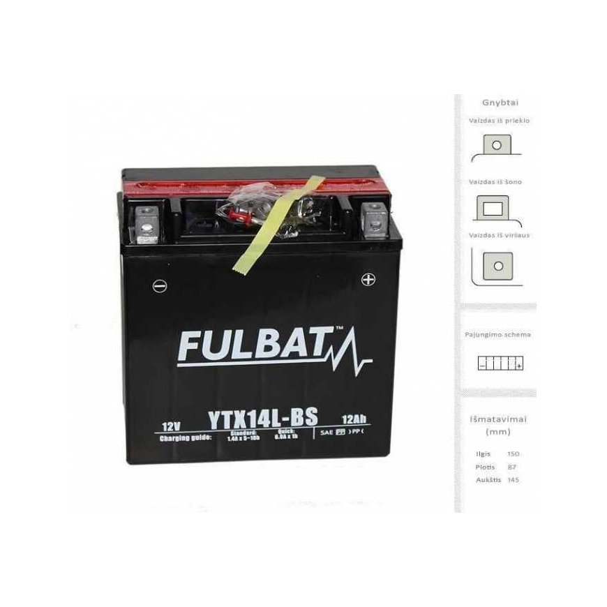Fulbat Battery 12 Ah 200 A EN 12V