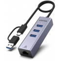 Unitek hub USB C 4w1 Ethernet 3xUSB 5 Gbps with adapter Unitek hub USB C 4w1 Ethernet 3xUSB 5 Gbps with adapter