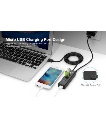 UNITEK MICROUSB 2.0 1.5M ĀTRĀ LĀDĒŠANAS USB KABEĻA – 3