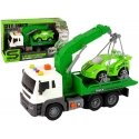 Lean Toys Car Transporter Roadside Assistance Tow Truck 1:16 Green Sound Lights